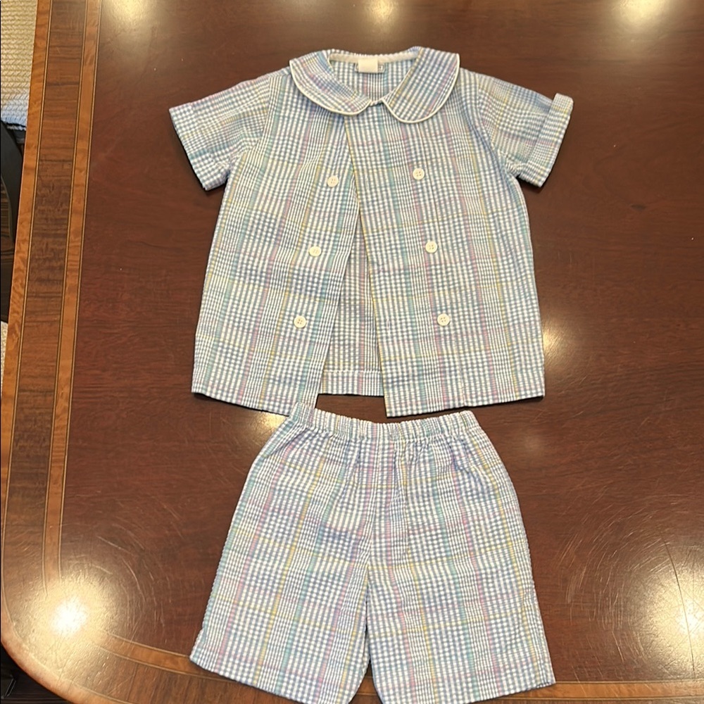 Bailey Boys Pastel Seersucker Short Set